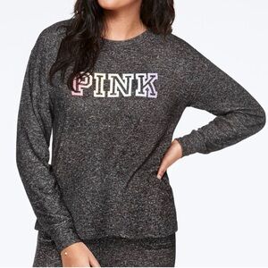 PINK Victoria's Secret Women's Gray Long Sleeve Sleepwear Top Size M